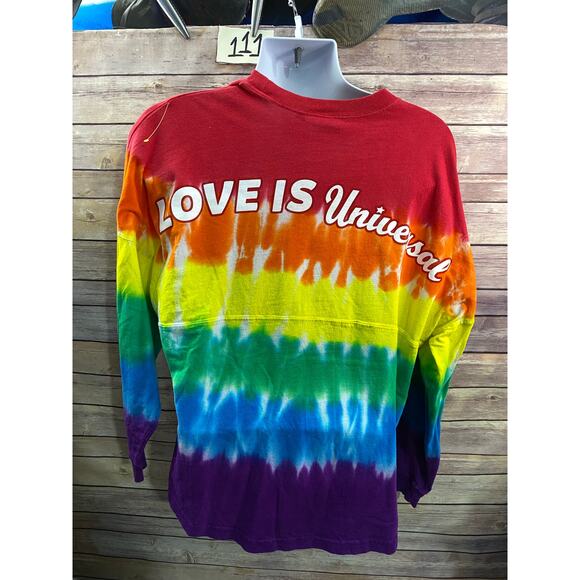 Universal Studios Marvel Tie Dye Long Sleeve Love is Universal T Shirt Sz Large - Picture 2 of 12
